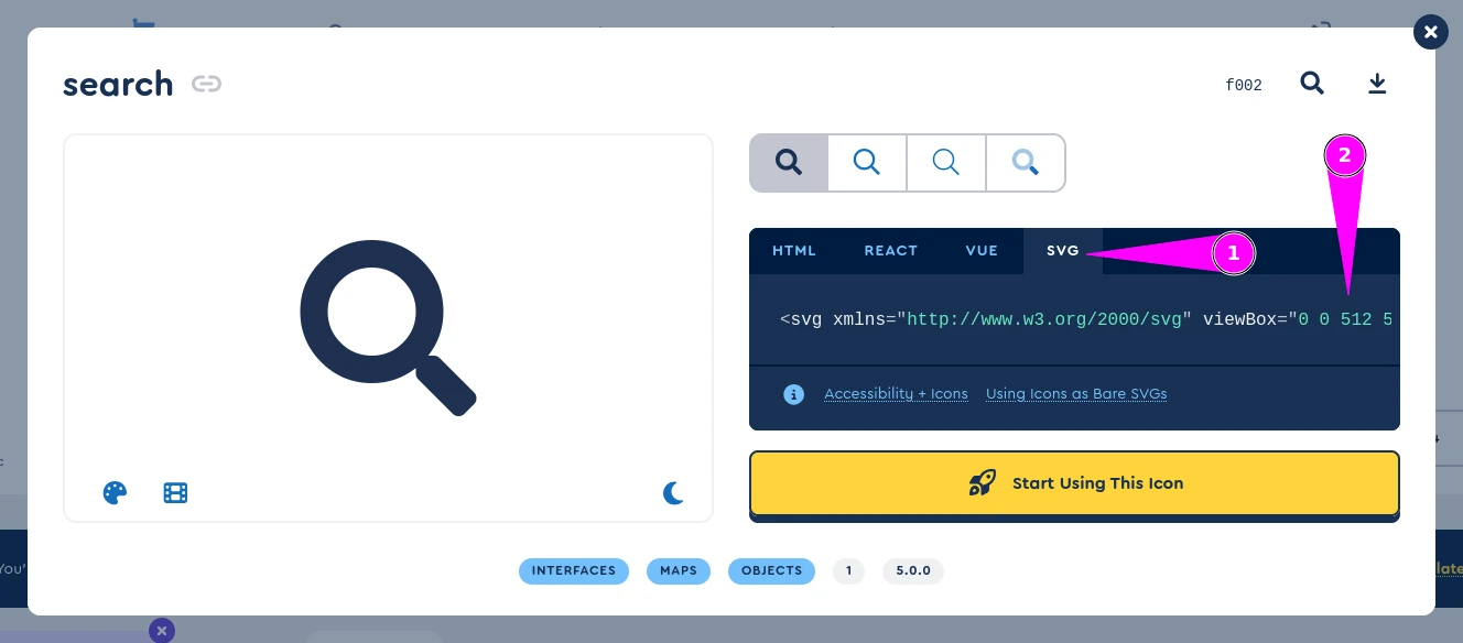 Pick a font awesome SVG icon Pick a font awesome SVG icon