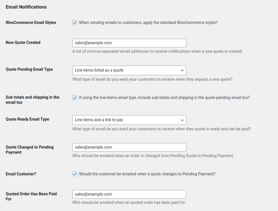 Cart-to-quote recommended email settings